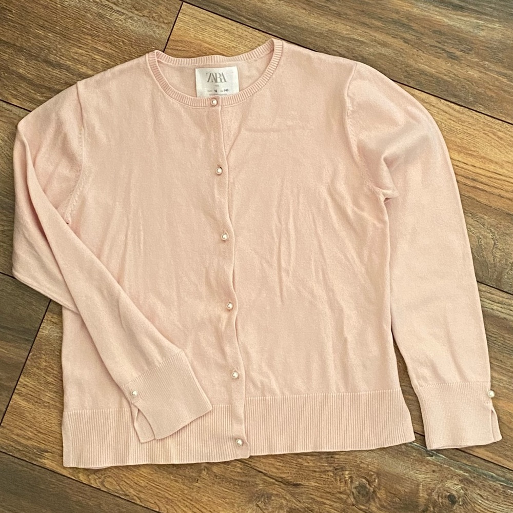 Zara girls pink cardigan sweater size 10. EUC